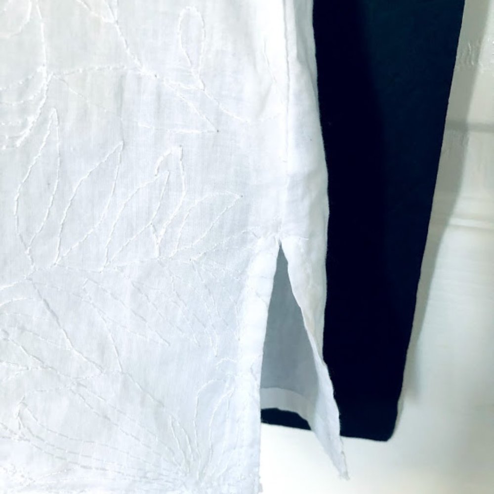 ANCHOR BLUE White cotton long sleeve top L NWOT - Picture 6 of 15